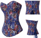 Corselet  Flowers Blue