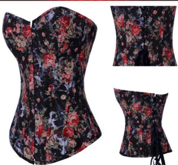 Corselet  Flowers Black